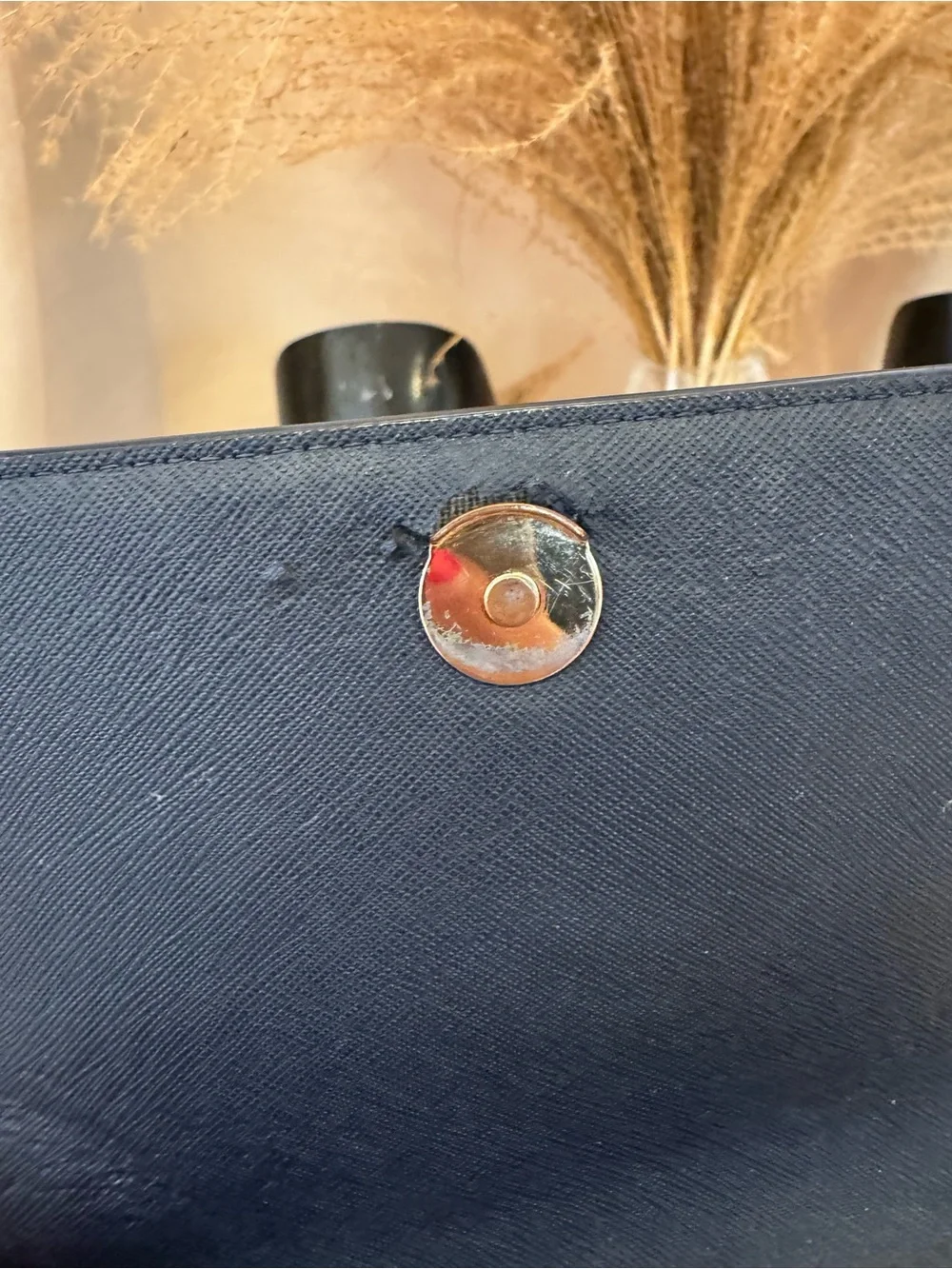 Tory Burch Navy Saffiano Leather Chain Wallet Crossbody Bag Gold Hardware